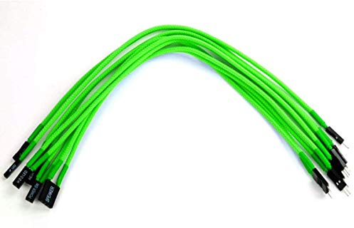 Shakmods Front Panel Sleeved Power Reset HDD LED Speaker Extension Cable 30cm (Green)