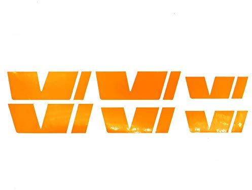 Emblem Folie Set passgenau für Innenflächen Skin Logo Aufkleber Kühlergrill (K035 Neon Orange)