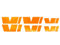 Emblem Folie Set passgenau für Innenflächen Skin Logo Aufkleber Kühlergrill (K035 Neon Orange)