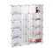 Relaxdays Kleiderschrank Stecksystem mit 2 Kleiderstangen, Garderobe mit 14 Fächer, Kunststoff Regalsystem, transparent