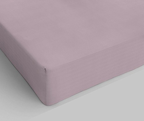 Italian Bed Linen Max Color Drap-Housse, 100 % Coton, Rose Poudré, 2 Places