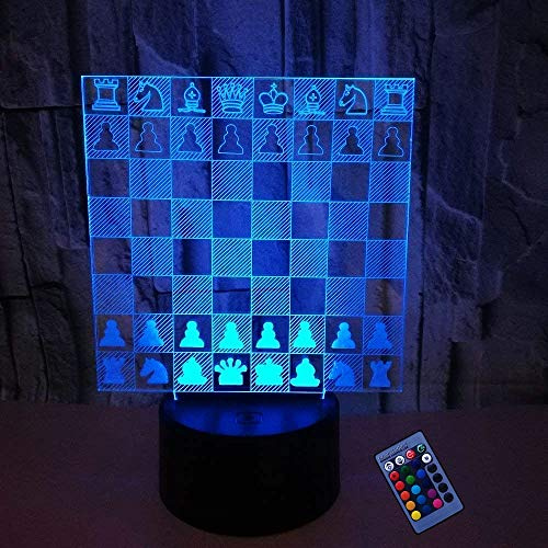 Illusione Ottica 3D Scacchi Luce Notturna 16 Colori Mutevoli Telecomando USB Potere Toccare Cambiare Arredamento Lampada LED Lampada da Tavolo Bambini Brithday Natale Regalo
