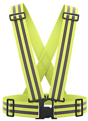 AYKRM Warnweste Fahrrad Reflektorweste Joggen Sicherheitsweste Einstellbar Leicht für Laufen, Motorrad, Running Reflektierende für Erwachsene, Kinder (Gelb2)