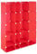 Nexos Trading Kleiderschrank Garderobenschrank rot 161x127x37cm Steckregal DIY stapelbares Stufenregal erweiterbares Kastenregal mit Türen und Ablagefächern