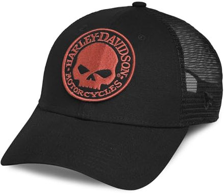 HARLEY-DAVIDSON Unisex Trucker Cap Willie G Skull Baseball-Cap Cappy Biker Kappe Motorrad Basecap für Damen Herren