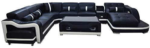 jvmoebel Eck Sofa Couch Polster Ecke Garnitur Leder Couchen Wohnlandschaft U Form Sofas