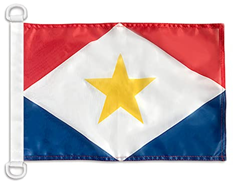 AZ FLAG Saba Boat Flag 45x30 cm Saba Mesh Polyester Plastic Rings | Outdoor and marine use 12x18 in boat flag weather resistant with double stitched seams and reinforced edges