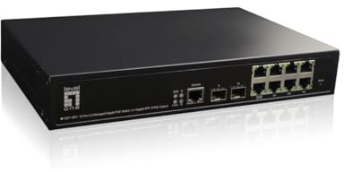 LevelOne GEP-1061 Netzwerkswitch 10-Port-L2-Managed-Gigabit-PoE-Switch, 2 x Gigabit SFP, 8 PoE-Ausgänge, 180W PoE-Leistungsbudget