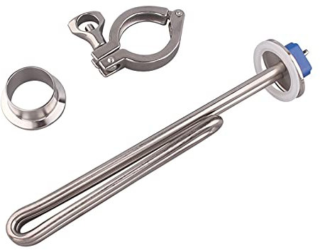 cjcaijun Water Heating Element 120V 1650w 240V 2.5KW 3.5KW 4.5KW 5.5kw 1.5 Tri-clamp Heater Element Immersion Water Heating Element For Brewery High Watt Density