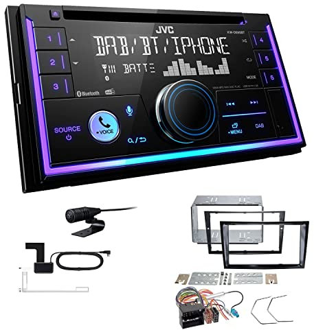 JVC KW-DB95BT 2-DIN Autoradio CD-Receiver Digitalradio DAB+ Bluetooth USB passend für Opel Zafira B 2005-2014 schwarz ohne Canbus