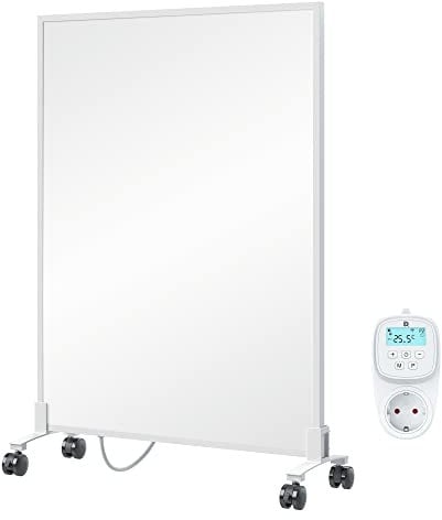 BR Bringer Infrarotheizung Standgerät - 450 Watt - Energiesparend - Mobile Elektroheizung mit Standfüßen auf Rollen, Smart Thermostat, WiFi und App - 5 Jahre Garantie, TÜV (weiß)