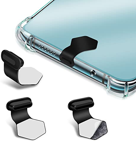 TIESOME 3 Stück Typ-C-Staubstecker-Set, fünfeckiger Silikon-Staubstecker USB C Anti-Staub-Abdeckkappen Ladeanschlussabdeckung Typ-C Silikon-Staubschutzstopfen für Smartphone Laptop (Schwarz)