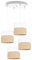 Light-Home Juta Hängelampe - Deckenlampe - Pendelleuchte aus Metall mit Lampenschirm aus Stoff - E27 - Oval 4-Flammig 20 cm - Weiß Untersatz - Jute Weiß