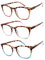 Dolarosey Vintage Lesebrille 3 Stück Federscharnier ultra-klare Sicht Mattes Finish für ein glattes Gefühl und edles Design (3.5)