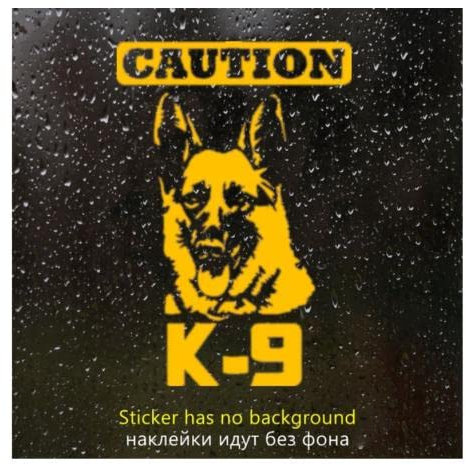 GAETOYEN Autoaufkleber Hund Personalisiert 18 cm Vorsicht K9 Deutscher Schäferhund Lustiger Autoaufkleber Vinyl Aufkleber Weiß/Schwarz Auto Auto Aufkleber Für Auto Stoßstange Fenster Css1A211