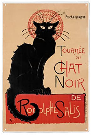 artboxONE Metall-Poster 40x60 cm Typografie Steinlein - Tournee du Chat Noir von Knstler Old Masters