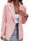 EFOFEI Donne Casual Lavoro Blazer Colore Solido Suit Collar Slim Fit Manica Lunga Blazer Estate Sottile Cappotto Rosa S