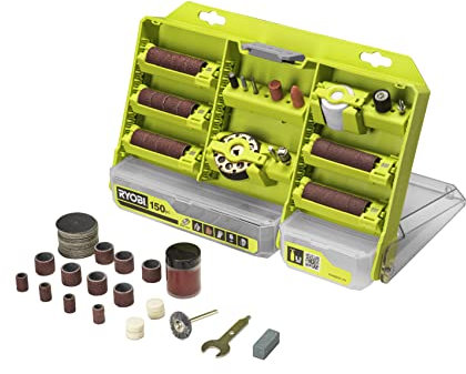 Ryobi 150PC Kit di utensili rotanti multiuso con bloccaggio a torsione