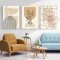 GHJKL Moderne Bilder Boho DekoWanddeko für Wohnzimmer Schlafzimmer, Abstraktes Premium Poster Set - Ohne Rahmen… (Beige, 40X60cmX3pcs)