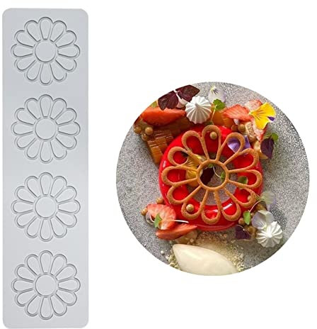 JAWSEU Tapis de Dentelle de Fondant, Dentelle Silicone Moule Gâteau Gaufrage Tapis Fondant Gâteau Sucre Décoration Artisanat Outils Fleur Motif Moules Mat Décoration Outils de Sugarcraft