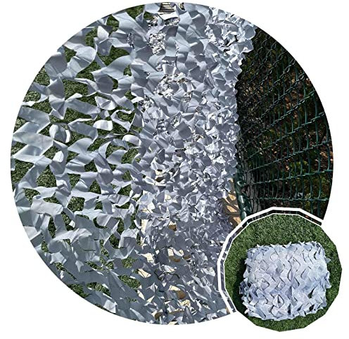 ANSNOW Tarnnetz, Tarnnetz Grau Für Die Jagd, Militärische Dekoration, Gartenschatten, Camping, 1/2/3/4/5/6/7/8/9/10 M, Sonnenschutz-Tarnnetz, Grau-7 X 11 M (26,2 X 36,1 Fuß)/Grau/2 * 3 M (6,6 * 9,8 Fu