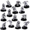Undead Ghoul Miniatures – 14 Flesh-Eating Creatures for RPGs & Tabletop Wargames | 32mm Scale Horror Monsters | Compatible with DnD, Pathfinder | Highlands Miniatures | Resin Unpainted Figures