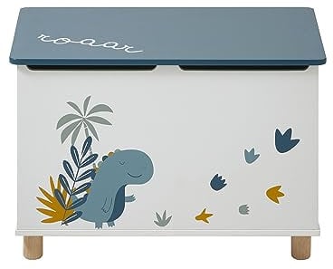 VERTBAUDET Dinosaurier-Spielzeugkiste, Weiß, Pneumatic Dinosaur, Kiste, One Size