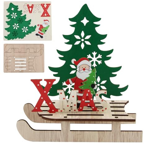 Waldspring Xmas Schriftzug, Weihnachten Deko, Holz Weihnachtsdeko, Weihnachtsdeko Zum Hinstellen (Santa Claus)