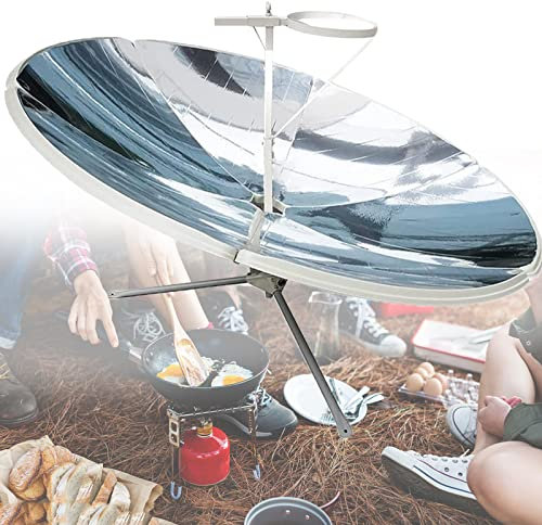 JINGEDD Cuiseur Solaire à Concentration 1800 W,Four Solaire Parabolique à Haute Efficacité,Barbecue de Camping en Plein Air,Outil de Concentration des Aliments,Durable,Pas de DéFormation