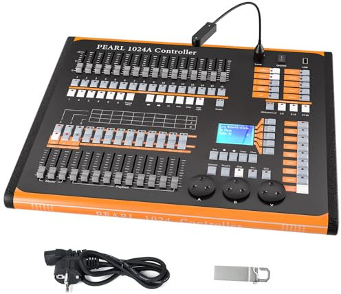 DMX Controller, 1024 DMX Console für Discolicht Bühnenbeleuchtung, DMX 512 DJ Disco Controller Ausrüstung, DJ Licht Controller, DMX Dimmer für Lichtshows Party Disco Pub DJ Bars