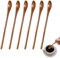 Petite Cuillere en Bois à Long Manche, Cuillere en Bois de Cuisine Naturel Miel Café thé Boissons Longues Cuillères en Bois (6)