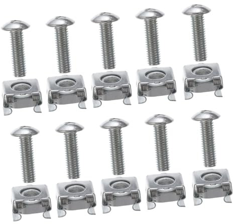 PartyKindom 100stücke Rackschrauben Mit Clipmuttern Für Server-Rack Aus Verzinkt Quadratische Käfigmutter Für Netzwerk-Rack-Schrauben