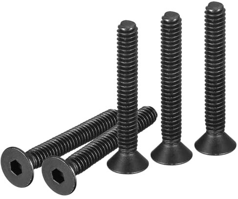 DTGN #6-32x1-1/2 Vis à Tête Cylindrique à Six Pans Creux, Lot de 50 Vis à Tête Plate en Acier Au Carbone Noir Oxydé, Filetage Complet, Boulons Fraisés