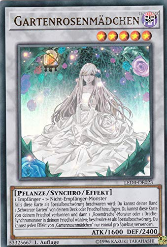 LED4-DE023 - Gartenrosenmädchen - Ultra Rare - 1. Auflage - Deutsch - Legendary Duelists: Sisters of the Rose - mit LMS Trading Fieldcenter-Karte Yugioh
