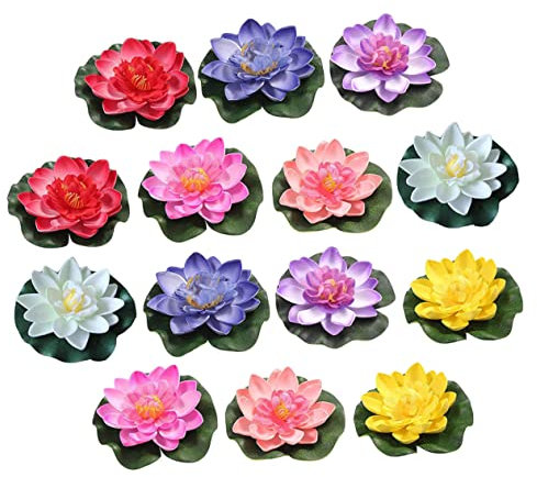 Cabilock 28piezas Flores Artificiales Flotantes De Simuladas Decoración De Estanques y para Adorno De