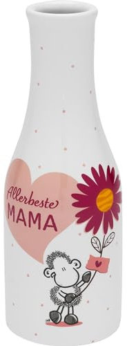 Sheepworld Vase mit Motiv Allerbeste Mama | Geschenkset, Dekorieren, Blumenvase | Geschenk Mama, Muttertagsgeschenk, Geschenk für Sie | 48607