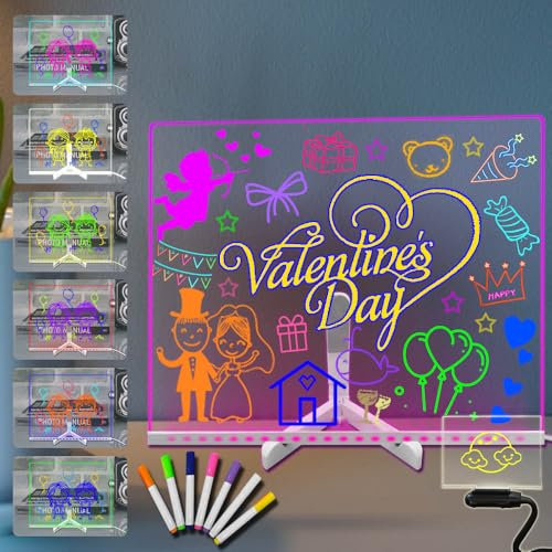 Transparentes leuchtendes LED-Nachtlicht, wiederverwendbar, Planungstafel, 40x30cm, trocken abwischbar, Büro-, Schulprodukte, Desktop-Fernbedienung, 7 Farben, 3 Beleuchtungsmodi, Tischlampe