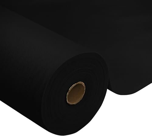 Rouleau de nappe noire - 1 rouleau de nappe jetable en tissu non tissé - Idéal pour toutes les fêtes, mariages, fêtes d'anniversaire, restauration, taille et couleur au choix