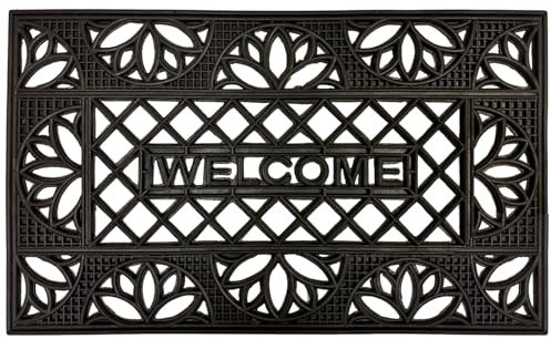 EDS Welcome Rubber Door Mat 45 X 75 Cm Non-Slip Entrance Floor Door Mat Indoor & Outdoor Mats Shoes Scraper Front for Outdoor Entrance (PACK OF 1, 45 x 75 cm)