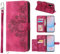 Auslbin Hülle für Samsung Galaxy A56 5G 6.7 5 Kartenschlitzen Handyhülle Vintage -Stil Blume PU Leder Flip Schutzhülle Mobile Brieftasche, Rot