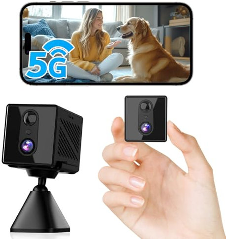 realhide 2025 Upgraded 5GHz WiFi Hidden Spy Camera, 4K Wireless Indoor Security Cam, Free Cloud Surveillance Nanny Cam, Pet & Car Camera with Longer Battery Life(APP:O-KAM Pro)