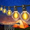 DSLebeen Festoon Lights Outdoor Garden: 50FT 15M LED String Lights Mains Powered G40 Plastic Bulbs Warm White 2700K Connectable Outside Decorative Lighting Hanging for Patio, Gazebo, Pergola, Yard