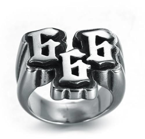 Belachick Klassisch Ring Ringe Damen Bijouterie Herren Herren Punk Digital 666 Ring 13