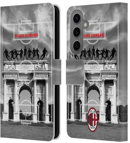 Head Case Designs Offizielle AC Milan Milano Siamo NOI 2 Erwachsene Leder-Wallet-Hülle Kompatibel mit Samsung Galaxy S25