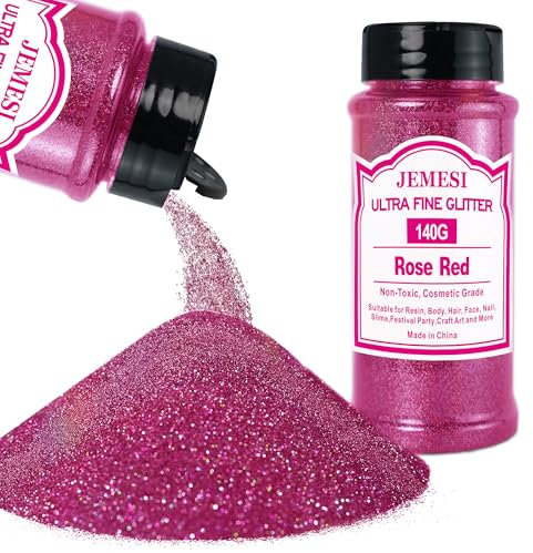 Holographisches Chunky Glitter, ROSATO140g, ultrafeiner Glitzer für Epoxidharz, DIY-Basteln, Glasmalerei, Kerzenherstellung, Nagelpuder, Körperglitzer usw.