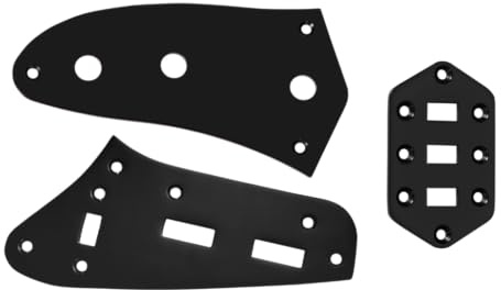 Dopro Guitar Control Plate Kit Upper Control Plate Lower Control Plate and Pickup Selector Switch Plate for Jaguar Guitars Black