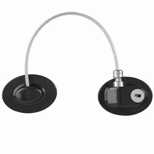 Gewinn des Kühlschranks Öffnen von Sicherheitskabel -Türschloss Schloss Gewinnsperrung Gewinn Lock Kabel Leinen Schloss Flexibilität. Kabel Werden Gebogen (BLACK)