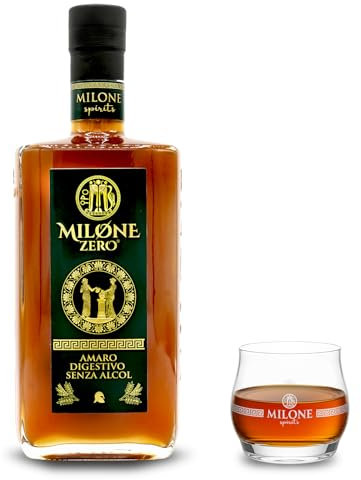 Amaro Milone Zero 70 cl – Amaro Analcolico Premium (0% Vol.) – Digestivo Naturale con Genziana e Agrumi – Ideale Dopo Pasto, 100% Made in Italy
