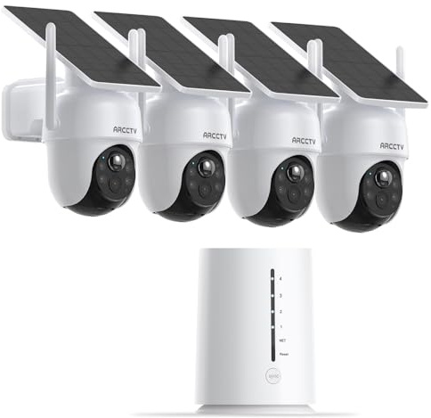 ARCCTV 4MP Telecamera con Pannello Solare, Kit Telecamere Wifi Esterne