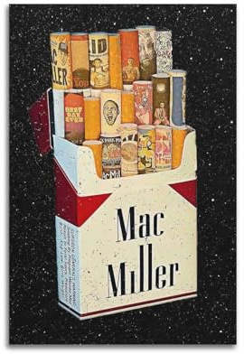 MAC Miller-Poster auf Leinwand, ästhetische Musik- und Filmdekoration, Wohnzimmer, Schlafzimmer, 20 x 30 cm, ungerahmter Stil